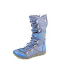 CHSHOER Washed Contrast-Stitch Lace Eyes Side Zipper Women's Snow Boots