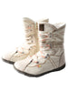 CHSHOER Women's Mid-Calf Leather Boots - Retro Distressed, Fleece-Lined, Handcrafted & Stylish