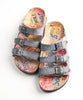 CHSHOER Women's Printed Cork Slides - Platform Buckle Style, Top Pick for Beach & Casual Wear