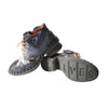 CHSHOER Women's Leather Ankle Boots with Medium Heel, Floral Newspaper-Printed Leather, Great for Outdoor Use
