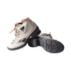 CHSHOER Women's Leather Ankle Boots with Medium Heel, Floral Newspaper-Printed Leather, Great for Outdoor Use