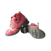 CHSHOER Women's Leather Ankle Boots with Medium Heel, Floral Newspaper-Printed Leather, Great for Outdoor Use